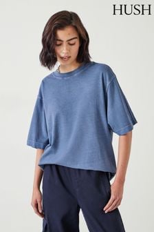 Hush Blue Flo Oversized Organic Cotton T-Shirt (AK1706) | OMR18