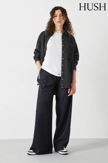 Hush Blue Alpa Wide Leg Trousers (AK1738) | $254