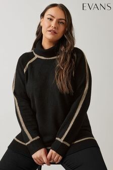 Evans Colorblock Roll Neck Black Jumper (AK1967) | $67