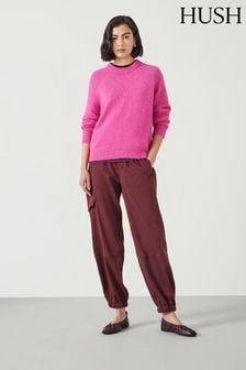 Hush Red Ava Washed Cargo Trousers (AK2536) | $154