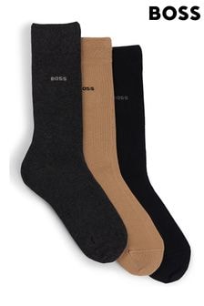 BOSS Natural Cotton Blend Socks 3 Pack In A Regular Length (AK2840) | $41