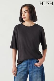 Hush Black Reece Relaxed T-Shirt (AK2953) | kr670