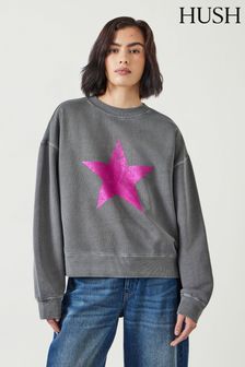 Hush Pink Relaxed Roxy Metallic Star 100% Cotton Sweatshirt (AK2992) | €89