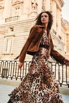 Women s Curve Maxi Animal Print Dresses Next Luxembourg