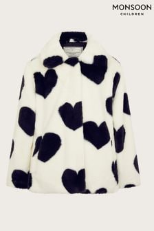 Monsoon Heart Print Faux Fur Coat (AK3177) | €47 - €59