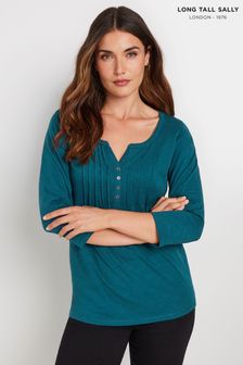 Long Tall Sally 3/4 Sleeve Pintuck Henley 100% Cotton Top (AK3441) | 35 €