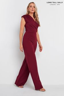 Long Tall Sally Red Scuba Wrap Jumpsuit (AK3479) | €71