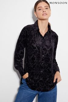 Monsoon Black Dee Devore Shirt (AK3567) | R1,210