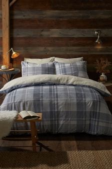 Fusion Grey Mulford Check Plush Duvet Cover Set (AK3679) | $66 - $118