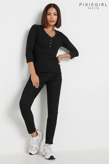 PixieGirl Petite Black Khaki Zip Pkt Skinny Jean (AK3817) | $63