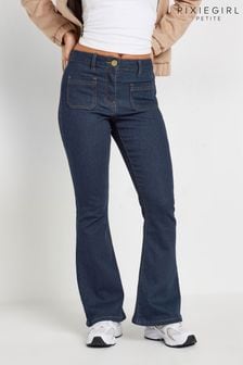 PixieGirl Petite Blue Patch Pocket Kick Flare Jeans (AK4051) | kr506