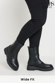 Yours Curve Black Extra Wide Fit Extra Wide Fit Chunky Wedge Chelsea Boots (AK4259) | 315 zł