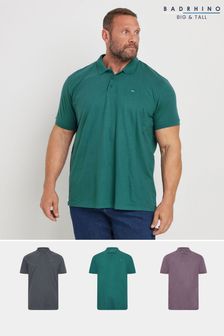 Badrhino Big & Tall 100% Cotton Long Plain Polo Shirts 3 Pack (AK4422) | ر.ق223