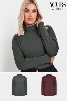 Yours Curve Long Sleeve Turtle Neck T-shirts 2 Pack (AK4991) | 1 659 ₴