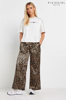 PixieGirl Petite Brown PixieGirl Petite Satin Wide Leg Brown Trousers (AK6385) | $58