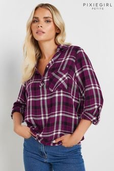 أحمر - Pixiegirl Petite Boyfriend Check Shirt (AK6406) | ‏185 ر.س‏