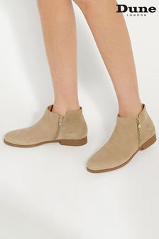 Dune London Cream Pandias Asymmetric Side Zip Boots (AK6921) | €133