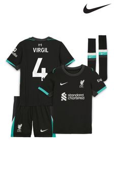 Nike Black Little Kids Liverpool Away Stadium Virgil 4 Mini Kit 2024-25 (AK7535) | €89