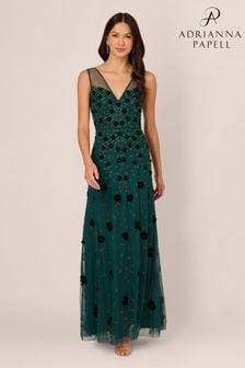 Adrianna papell green sequin dress top