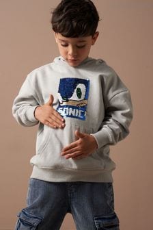 Angel & Rocket Grey Sonic Sequin 100% Cotton Hoodie (AK7700) | €40 - €45