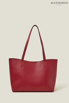 Accessorize Red Faux Fur Leather Tote Bag (AK8134) | 38 €