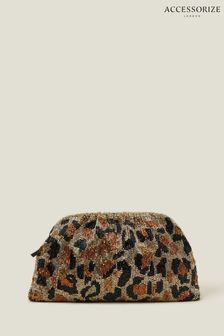 Accessorize Hand Beaded Leopard Print Cloud Clutch Bag (AK8156) | 2 180 K