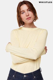 Whistles Yellow Wool Blend Crew Neck Top (AK9563) | $118