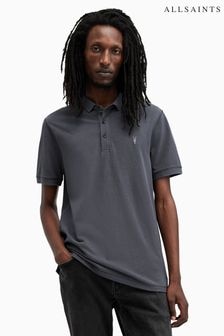 AllSaints Blue Reform Shortsleeve Polo Shirt (AK9722) | $111