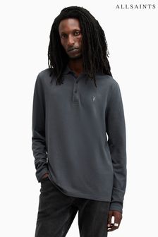 AllSaints Blue Reform Long Sleeve Polo Shirt (AK9822) | 371 QAR