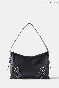 Mint Velvet Black Leather Buckle Bag (AL0104) | $257