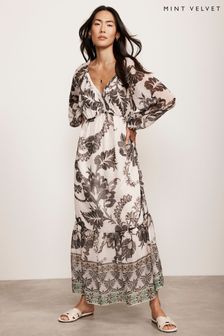 Women s Mint Velvet Holiday Maxi V Neck Dresses Next Luxembourg