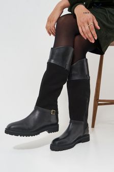 Crew Clothing Company Tall Chunky Black Boots (AL1634) | 259 €