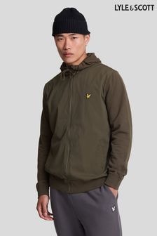 Lyle & Scott Green Hybrid Zip 100% Cotton Hoodie (AL2989) | $146