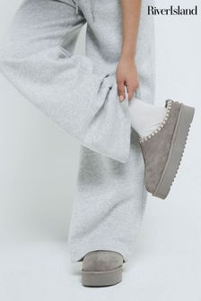 Women s River Island Grey Plain Footwear Next Oman
