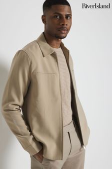 Men s Jackets River Island Natural Plain Coatsandjackets Next Luxembourg