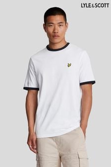 Lyle & Scott White Ringer 100% Cotton T-Shirt (AL3478) | kr389