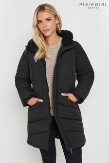 Petite Black Quilted Padded Mid Coats Next Luxembourg