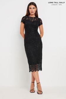 Long Tall Sally Black Lace Fitted Dress (AL4100) | $137