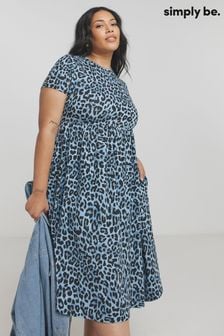 Simply Be Blue Supersoft Pocket Midi Dress (AL5033) | $50