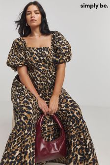 Women s Dresses Holiday Animal Print Square Neck Clothing Next Luxembourg