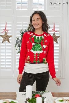 Society 8 Womens Elfster Christmas Jumper (AL5255) | 43 €