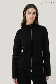 Jigsaw Black Compact Wool Line Jumper (AL5924) | €222