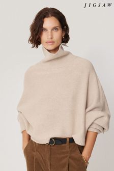 Jigsaw Cream Merino Poncho Jumper (AL6108) | AED757