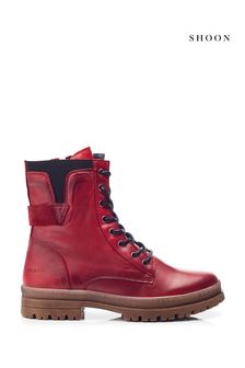 Red biker boots sales