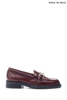 Moda In Pelle Estephe Snaffle Trim Almond Toe Leather Loafers (AL6141) | 567 SAR