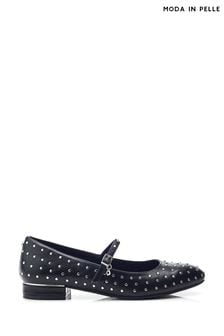 Moda in Pelle Eugeniee Studded Almond Toe Maryjane Black Shoes (AL6145) | KRW190,000