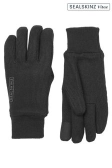 Sealskinz Necton Windproof All Weather Knitted Black Gloves (AL6550) | €55