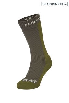 Sealskinz Starston Green Waterproof Cold Weather Mid Length Socks (AL6600) | kr950