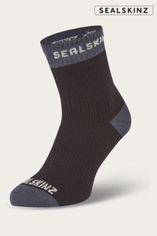 Sealskinz Wretham Waterproof Warm Weather Ankle Length Black Socks (AL6624) | $51