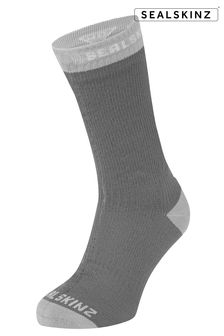 Sealskinz Grey Wiveton Waterproof Warm Weather Mid Length Socks (AL6632) | $60